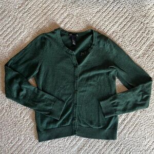 H&M Dark Green Women's Button-Up Cardigan